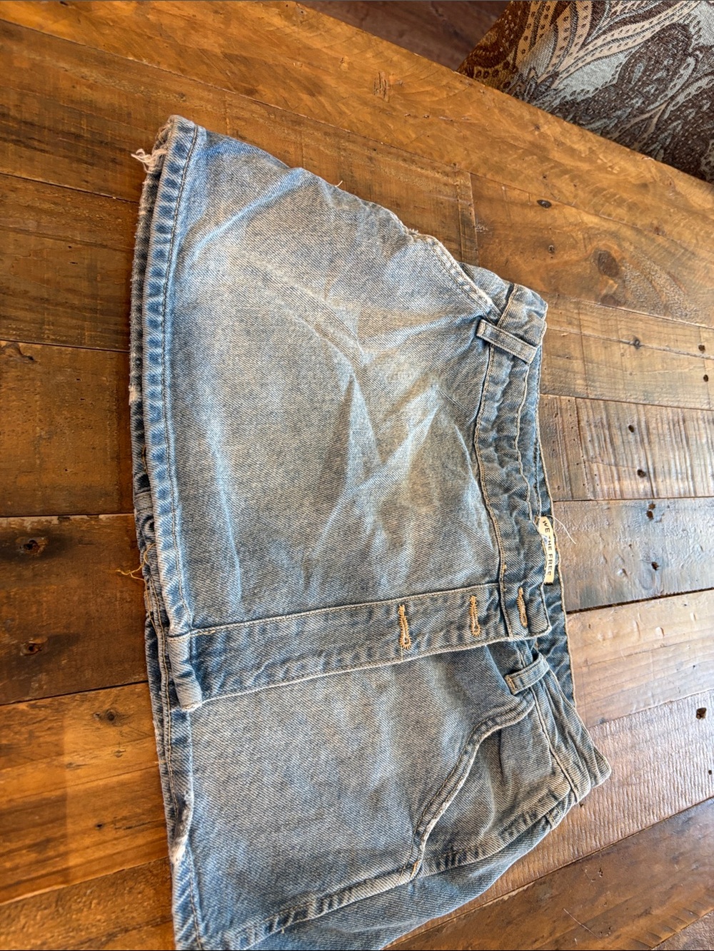 We The Free Light Blue Denim Skort